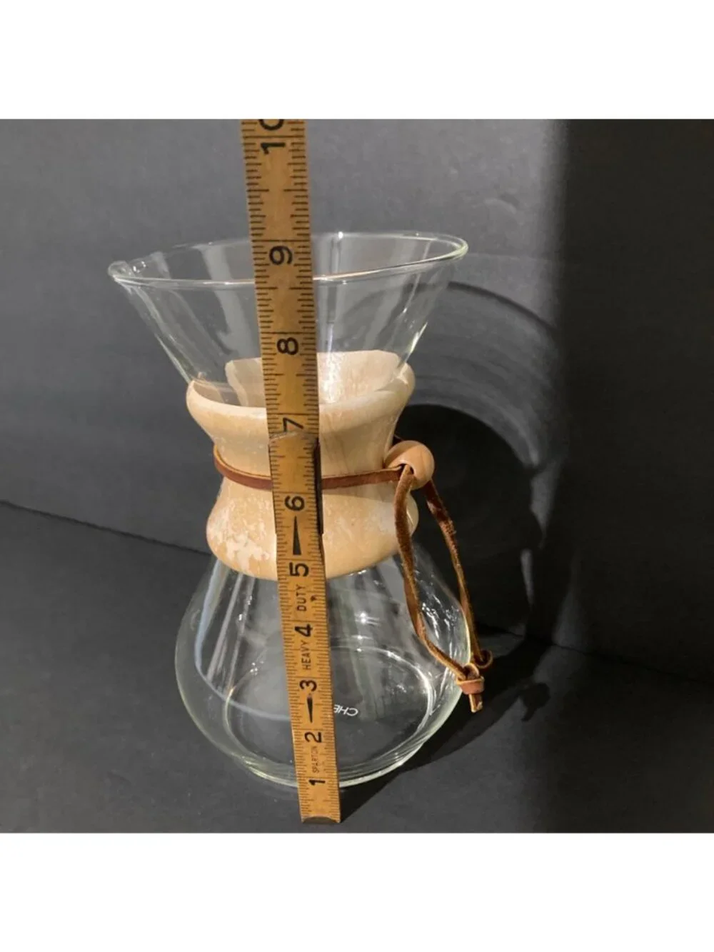 Vintage Chemex Pour Over Coffee Maker Glass And Wood